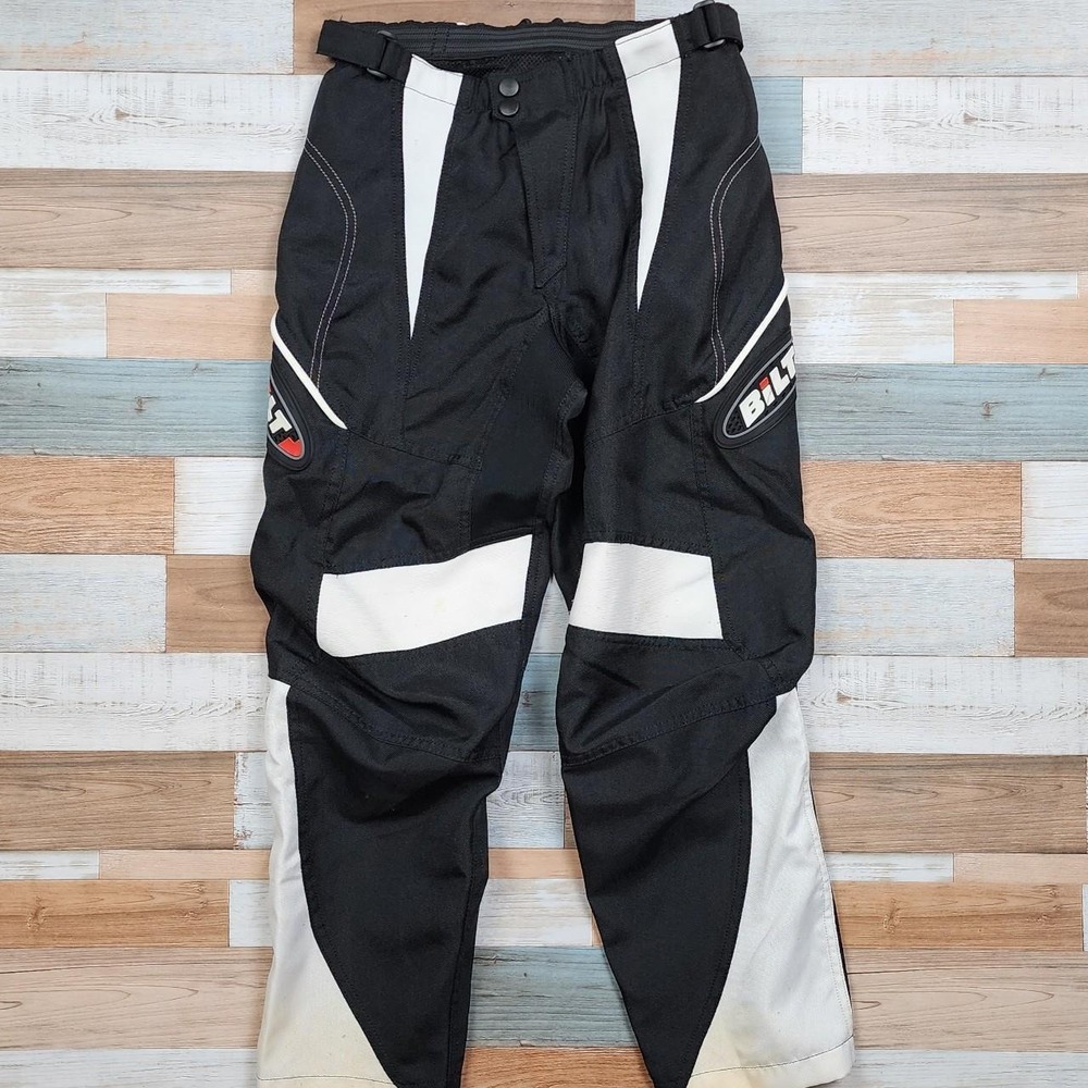 Bilt‎ BLORP 1YTH Youth Riding Pants Black White Motocross MX Size 28